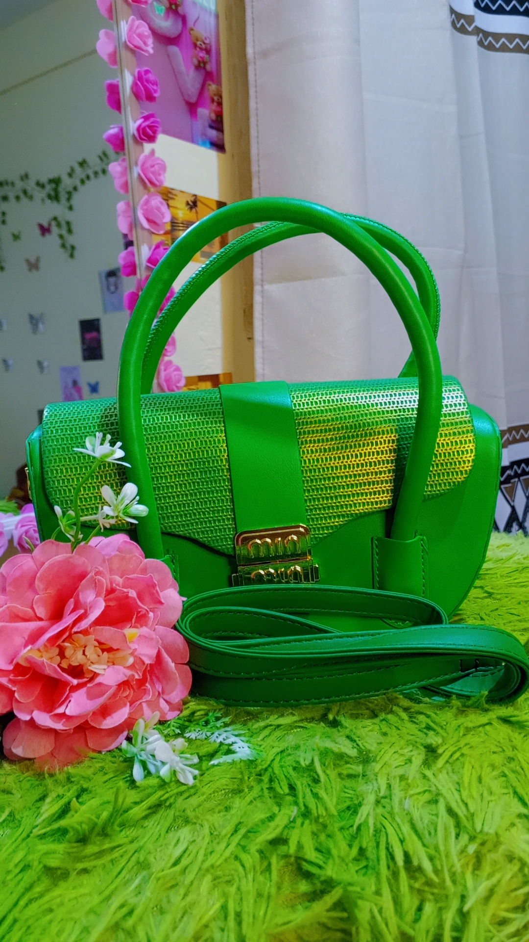 Luxe Emerald Mini Top Handle Bag