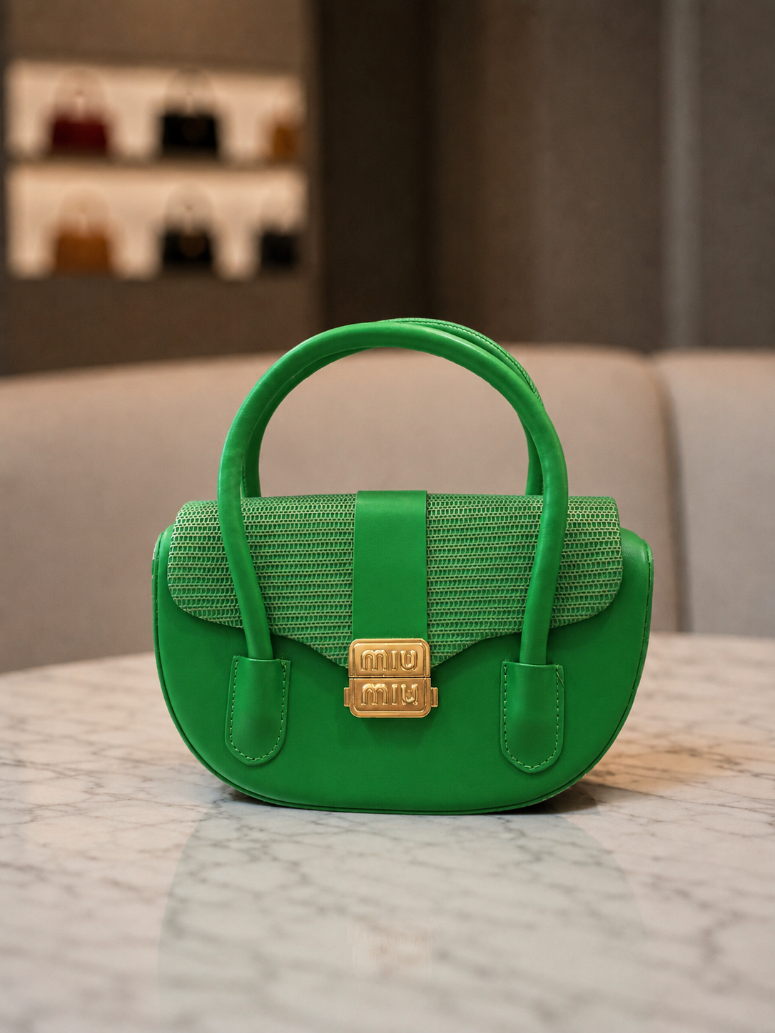 Luxe Emerald Mini Top Handle Bag