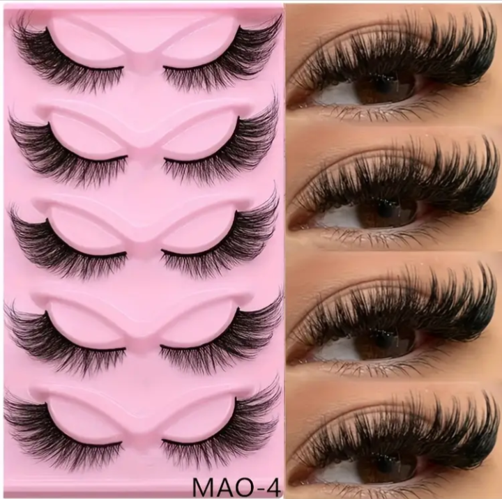 Fluffy Glam False Eyelashes – 5 Pairs