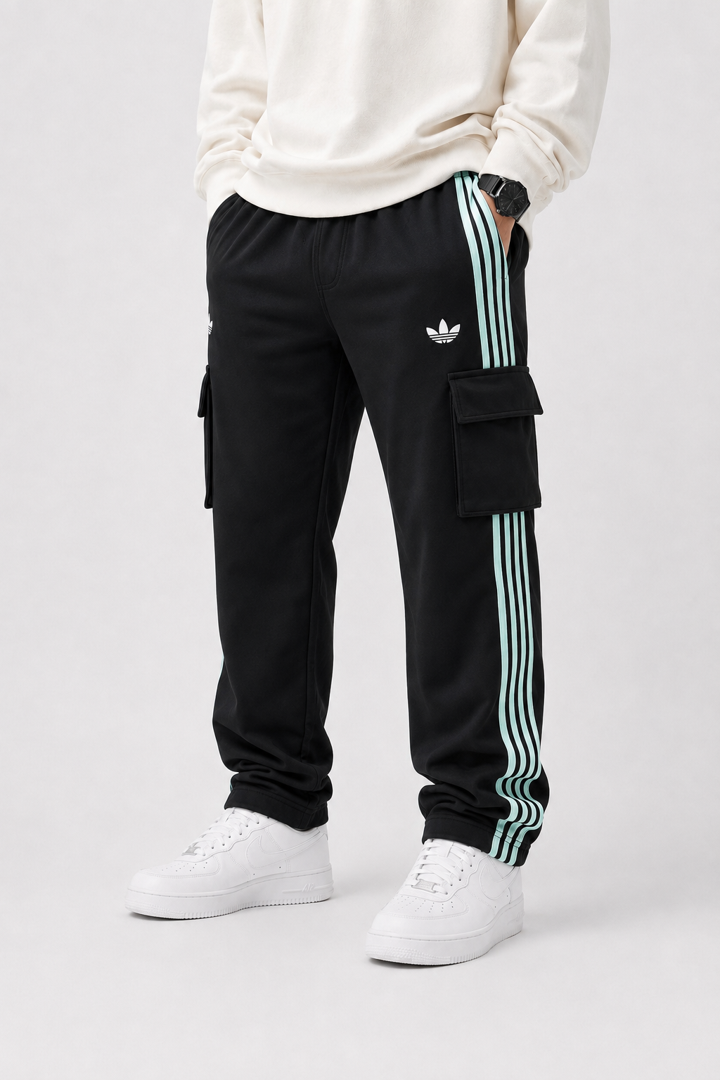 Midnight Stripe Cargo Joggers