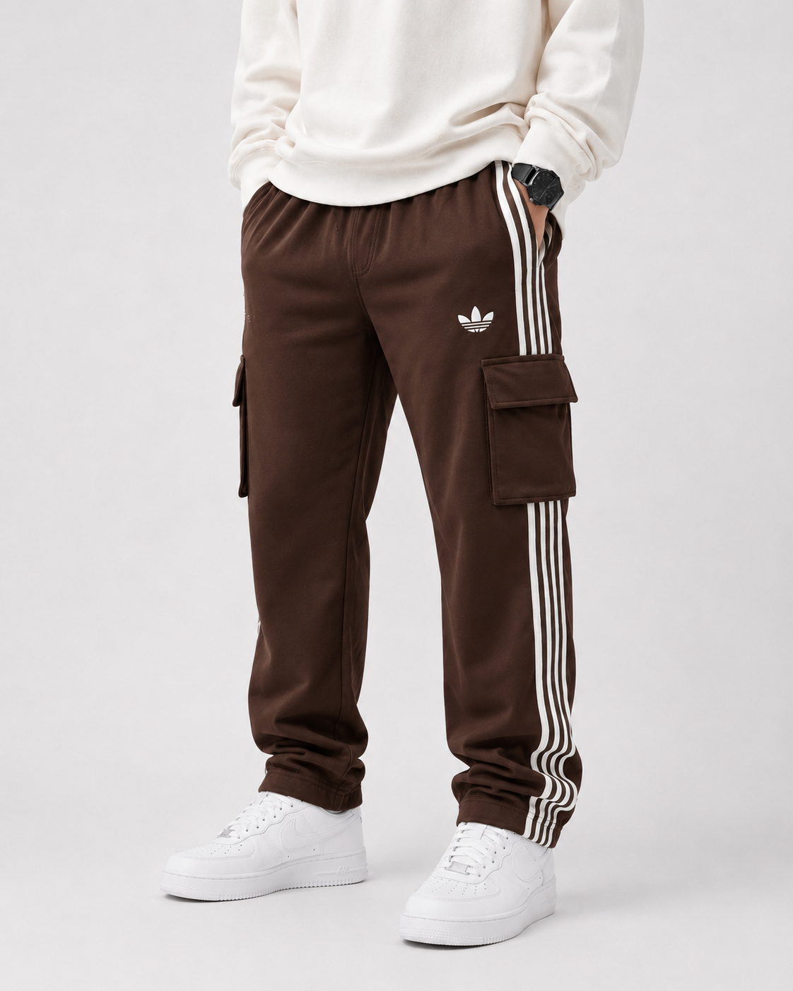 Mocha Stripe Cargo Joggers
