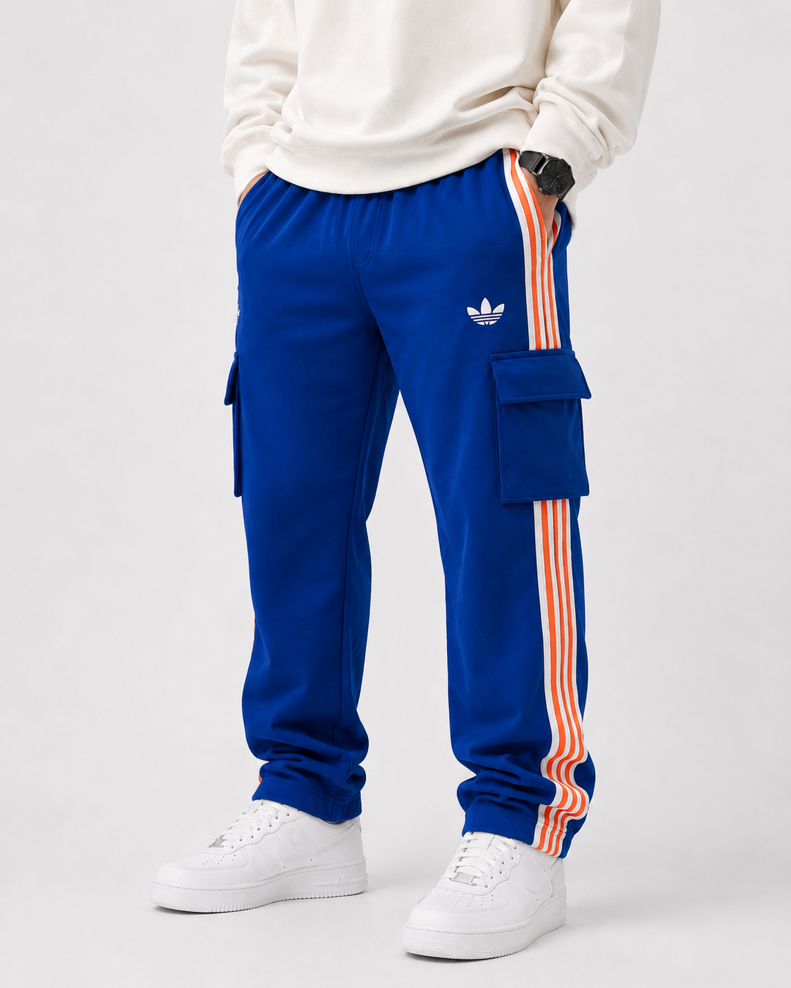 Royal Blue Stripe Cargo Joggers