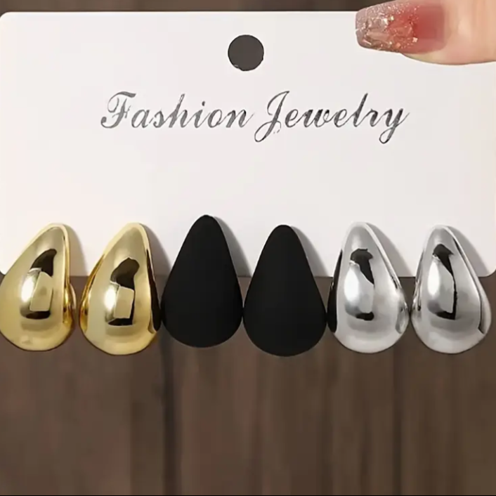 Tri-Tone Drop Earring Collection