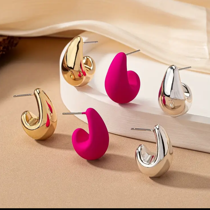 Luxe Curve Drop Earring Set