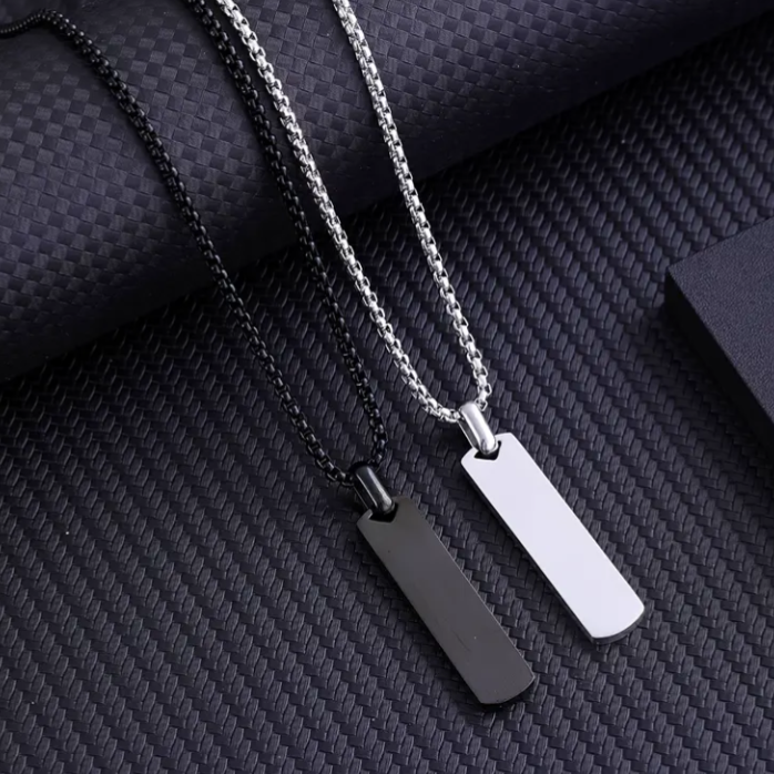 Midnight Tag Pendant Necklace